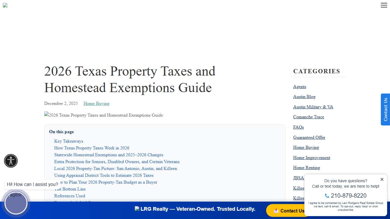 2026 Texas Property Taxes and Homestead Exemptions Guide — LRG Realty