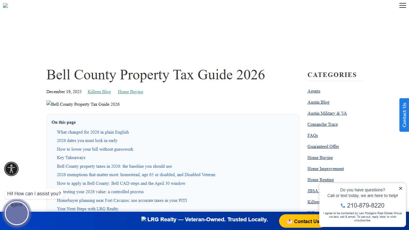 Bell County Property Tax Guide 2026 — LRG Realty