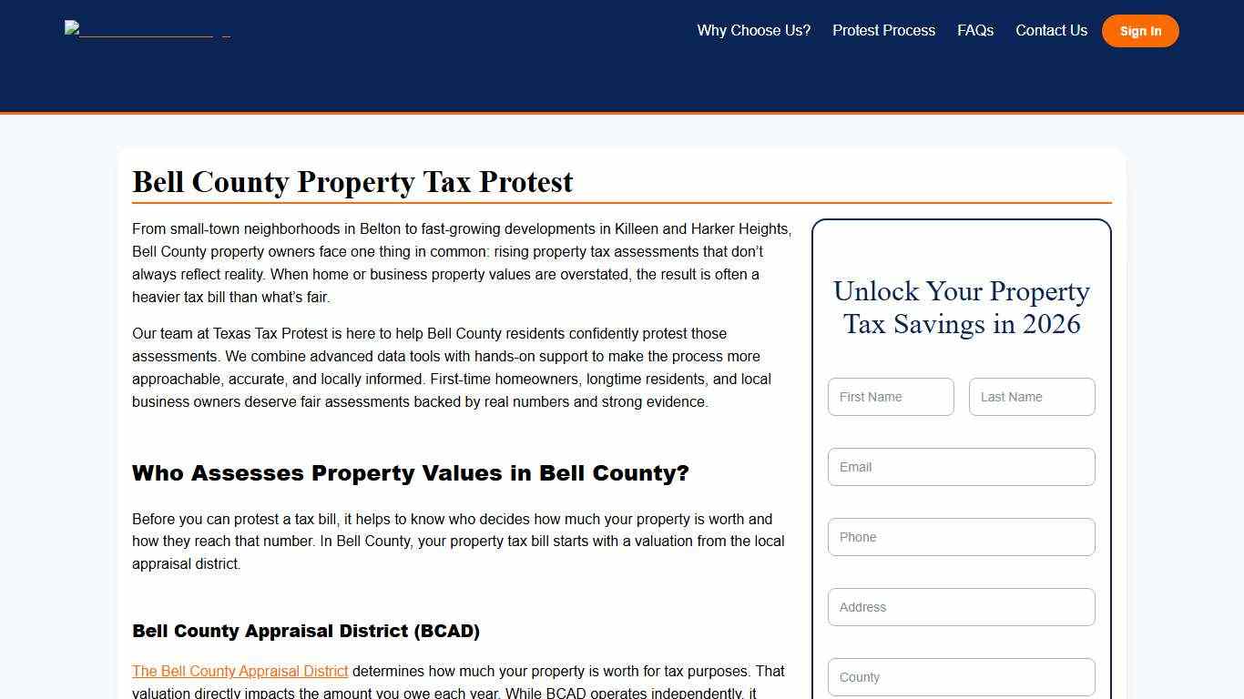 Bell County Property Tax Protest